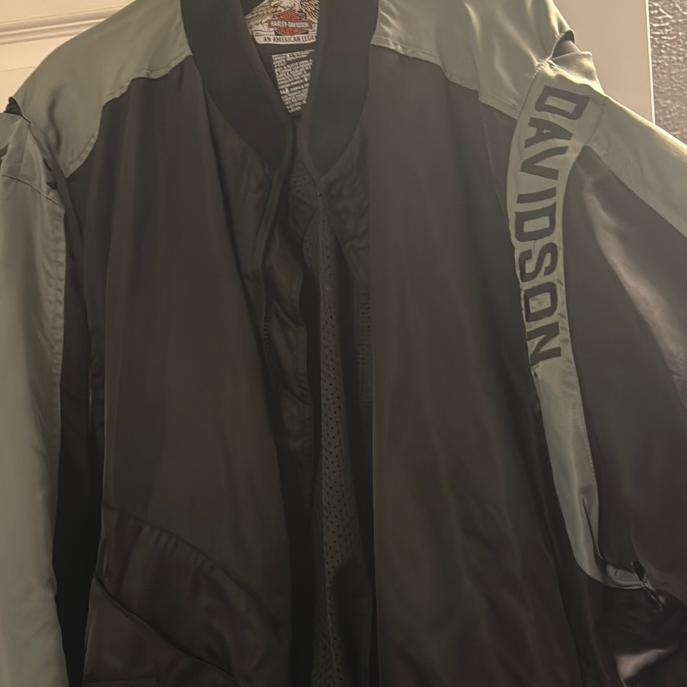 Harley-Davidson Black and Gray Bomber Jacket Approx 4XL not 2XL